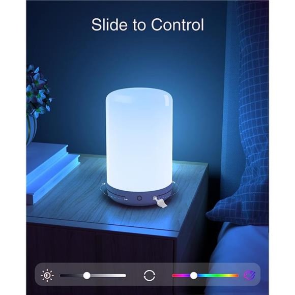 Smart Lamp, LED Bedside Touch Lamps Compatible with Alexa and Google Home,App Go - Picture 4 of 6